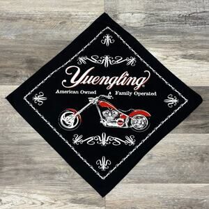 Vintage 90s Yuengling Motorcycle Biker Black White Mens One Size Bandana Scarf